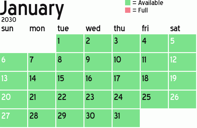 Missionary Dinner Calendar