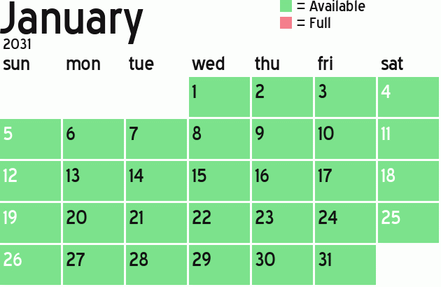 Missionary Dinner Calendar