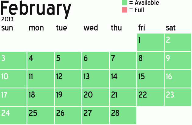 Missionary Dinner Calendar