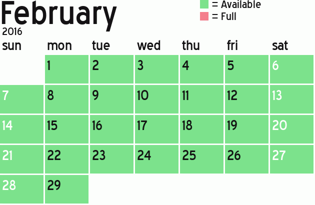 Missionary Dinner Calendar