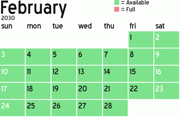 Missionary Dinner Calendar