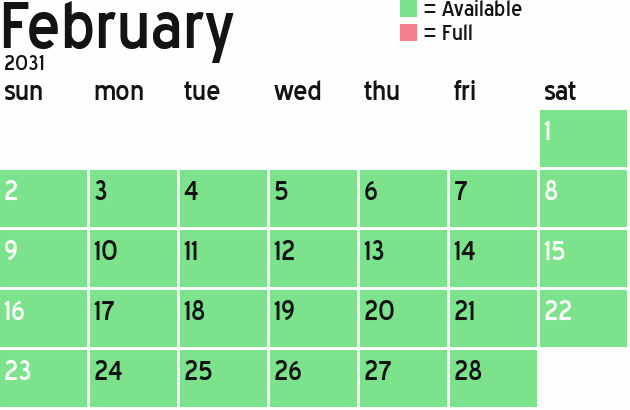 Missionary Dinner Calendar