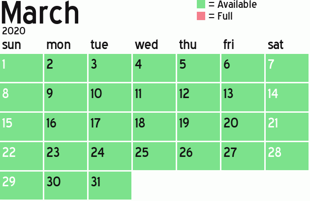 Missionary Dinner Calendar