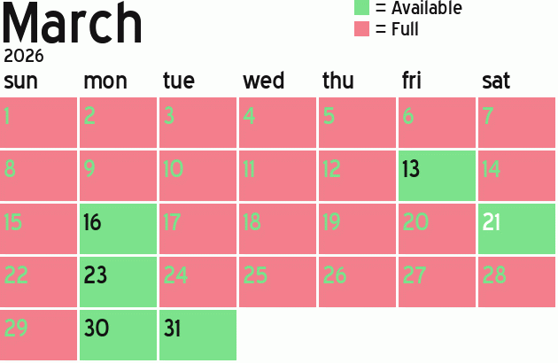 Missionary Dinner Calendar