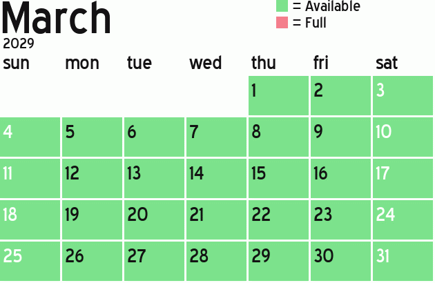 Missionary Dinner Calendar