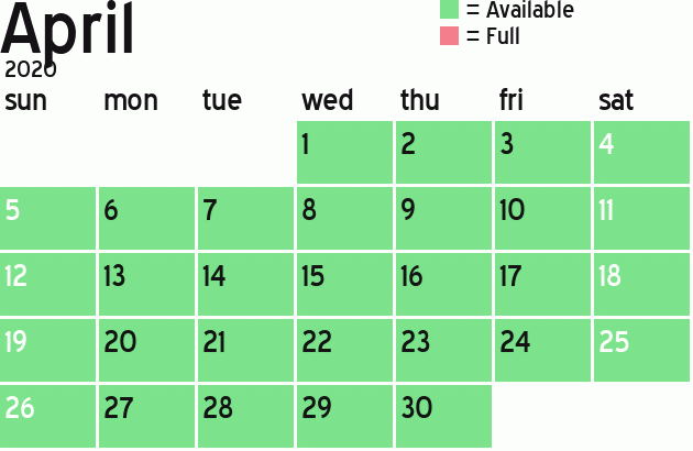 Missionary Dinner Calendar