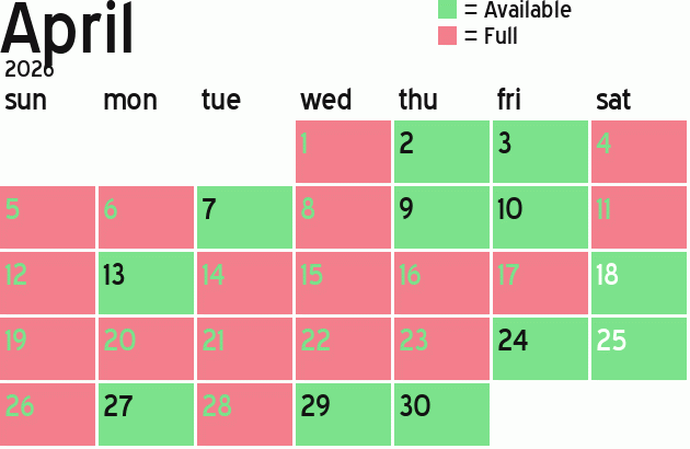 Missionary Dinner Calendar
