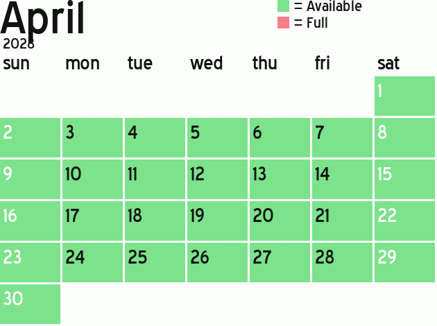Missionary Dinner Calendar