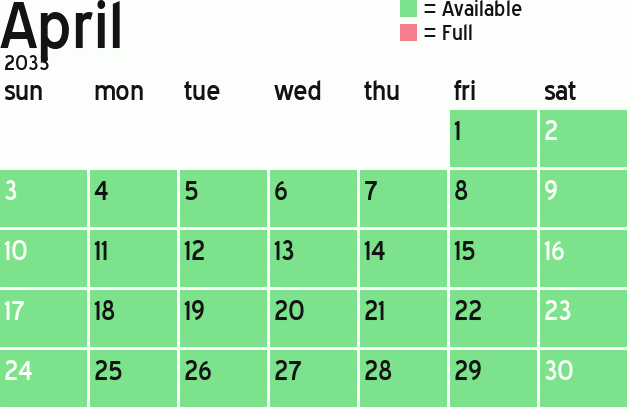 Missionary Dinner Calendar