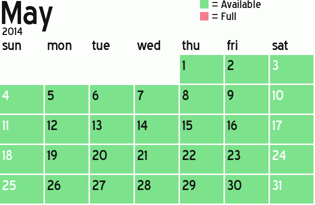 Missionary Dinner Calendar