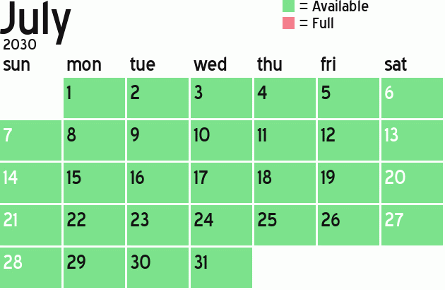 Missionary Dinner Calendar