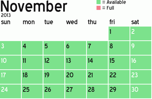 Missionary Dinner Calendar