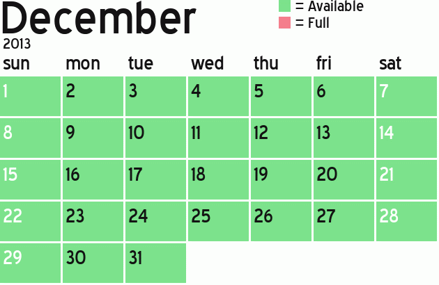 Missionary Dinner Calendar