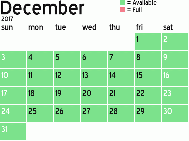 Missionary Dinner Calendar