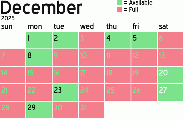 Missionary Dinner Calendar