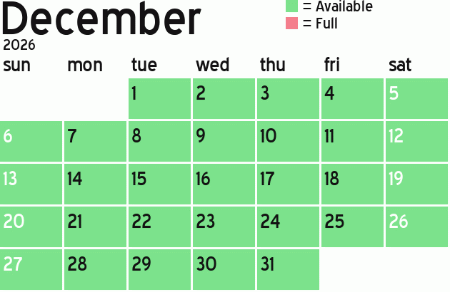 Missionary Dinner Calendar