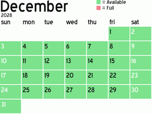 Missionary Dinner Calendar