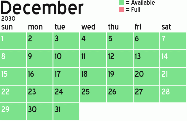 Missionary Dinner Calendar