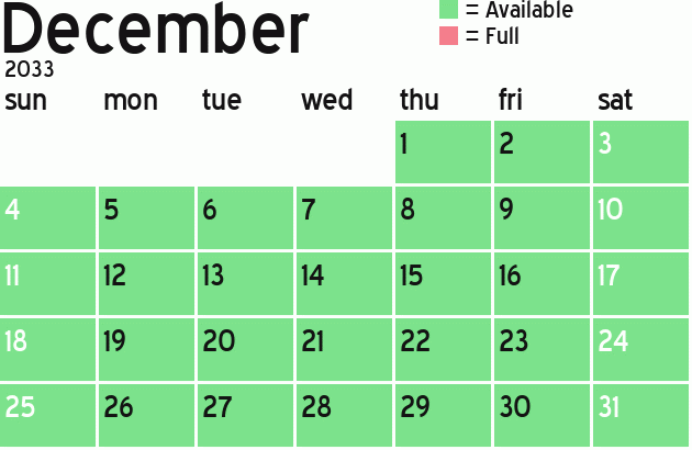 Missionary Dinner Calendar
